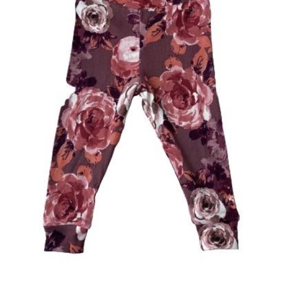 Mauve Floral Leggings - Picture 2 of 2